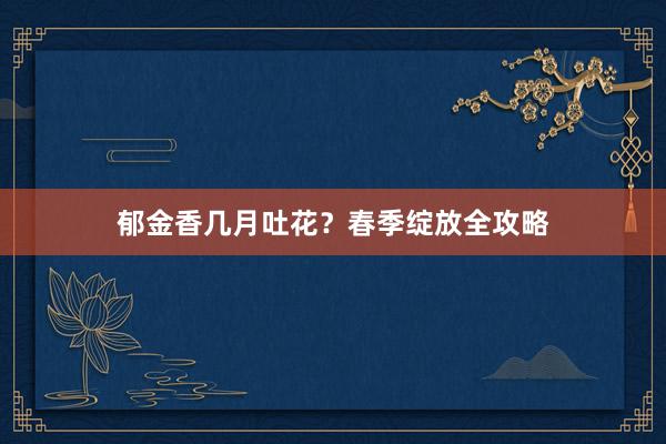 郁金香几月吐花？春季绽放全攻略